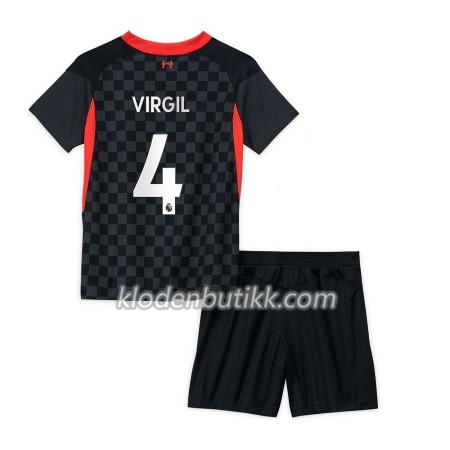 Liverpool Virgil van Dijk 4 Barn Tredjedraktsett 2020-2021 Kortermet (+ Korte bukser)